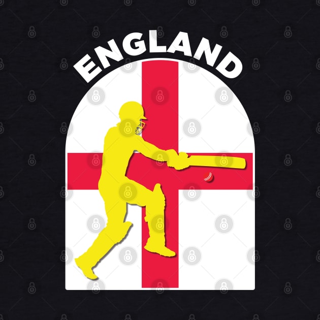England Cricket Batsman England Flag by DPattonPD